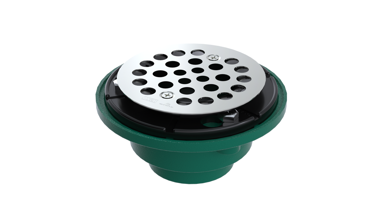 Cast Iron Shower Drain with 2" Outlet for use with Tile Bases (SD457-SS)