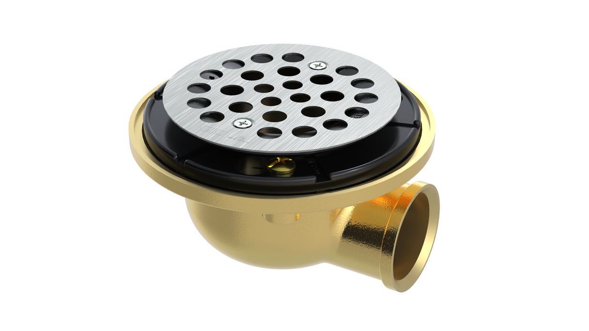 Brass Shower Drain with 1-1/2" Outlet for use with Tile Bases (SD470)