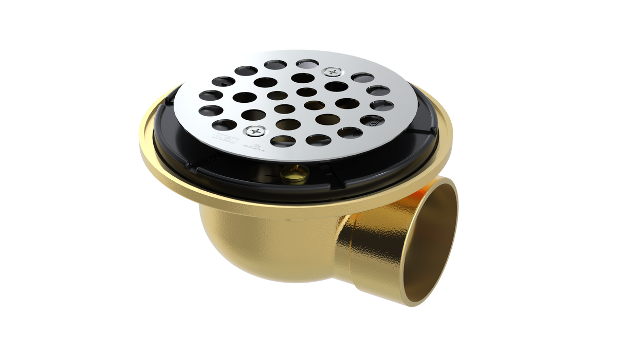 Brass Shower Drain with 2" Outlet for use with Tile Bases (SD472-SS)