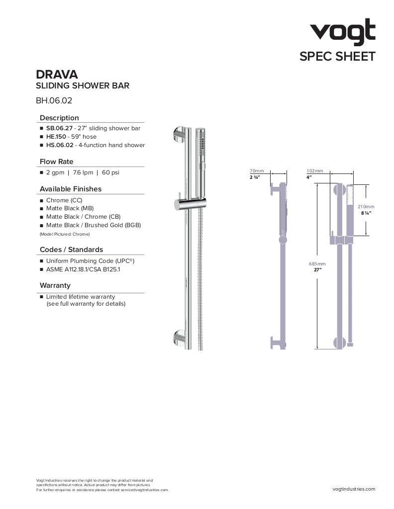 Vogt Drava 2-Way Thermostatic Shower System - image 7