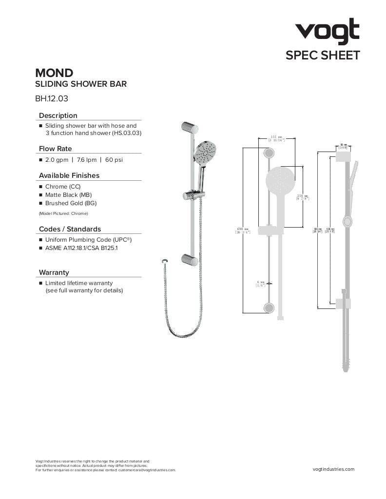 MOND 3-WAY TH SHOWER KIT WITH BODY JETS
