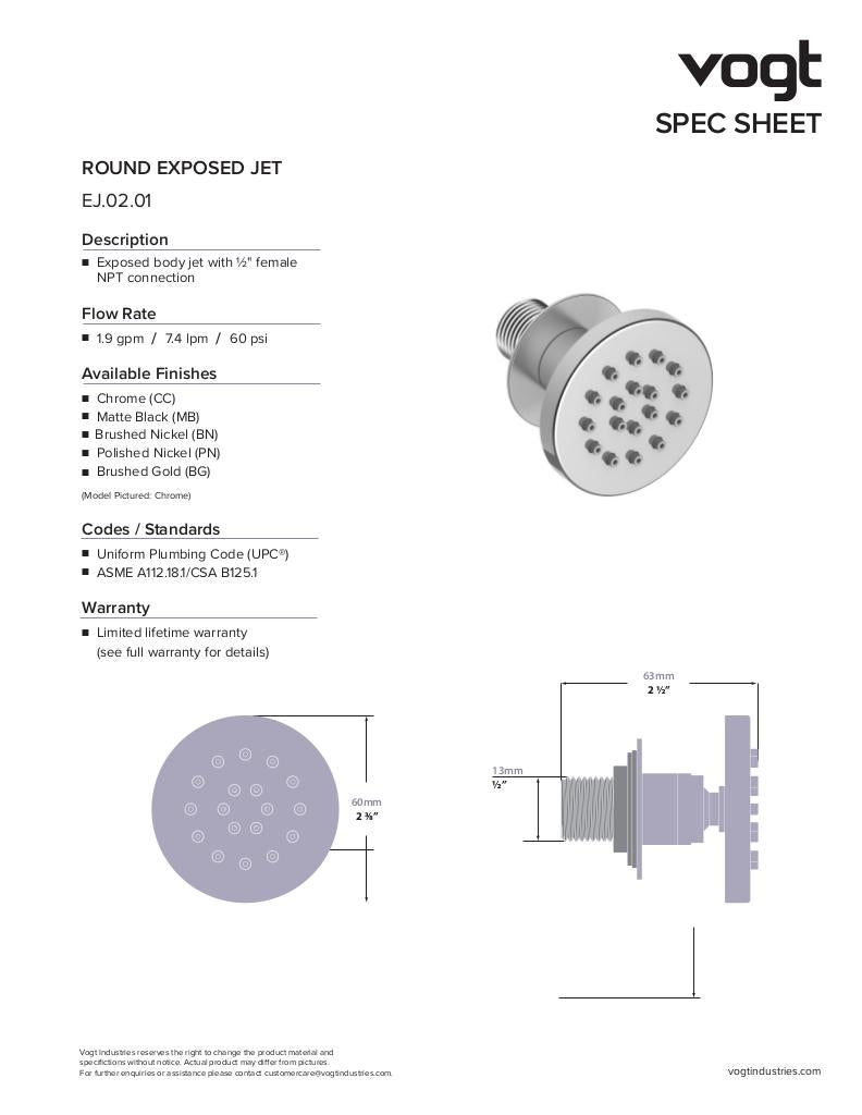 Vogt Worgl 3-Way Thermostatic Shower Kit with Body Jets - image 8