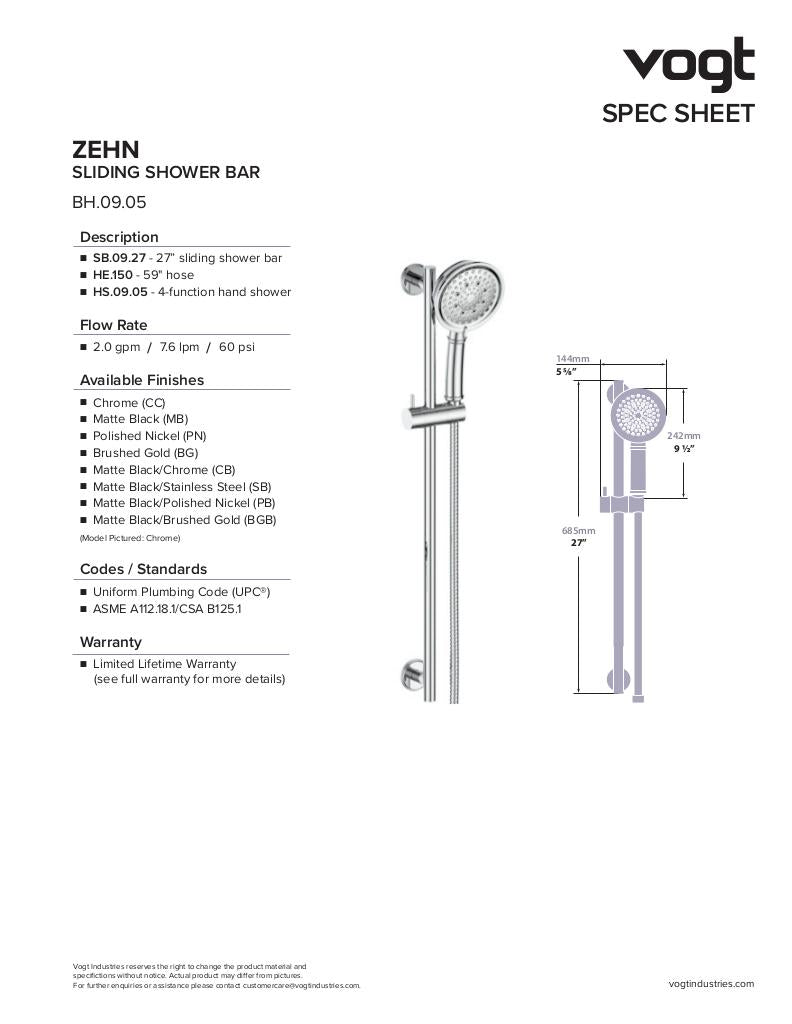 Vogt Zehn 3-Way Thermostatic Shower Kit with Body Jets - image 7