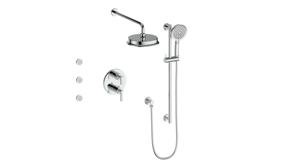 Vogt Zehn 3-Way Thermostatic Shower Kit with Body Jets - image 1