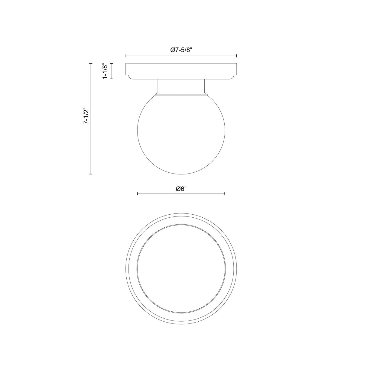 Alora Mood Fiore 6-in Semi-Flush Mount