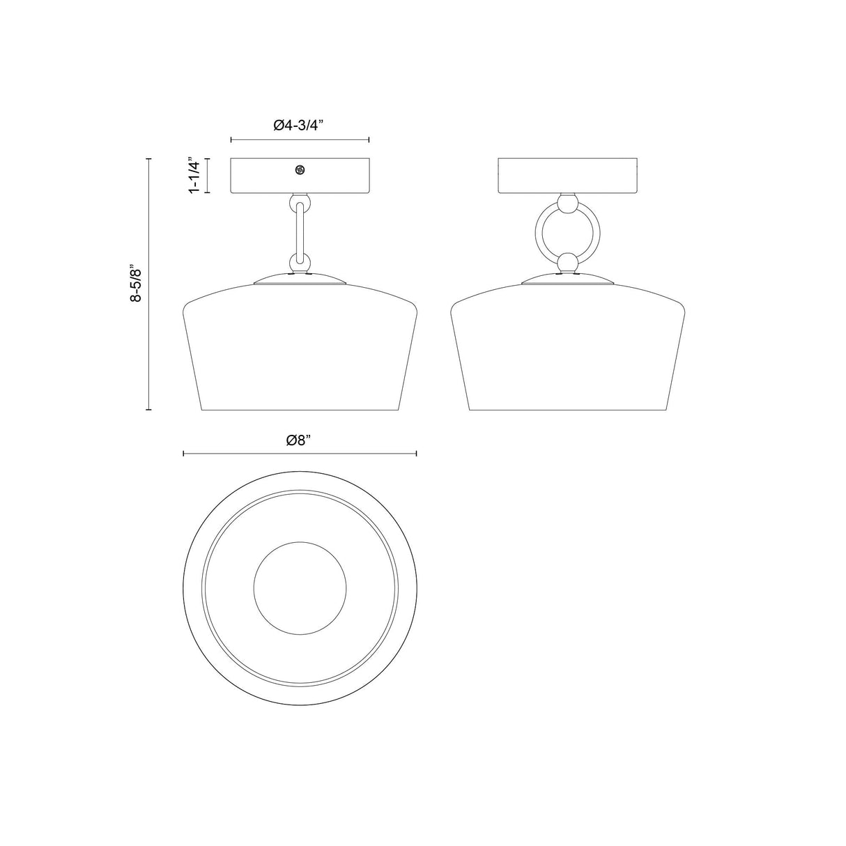 Alora Mood Leota 8-in Semi-Flush Mount