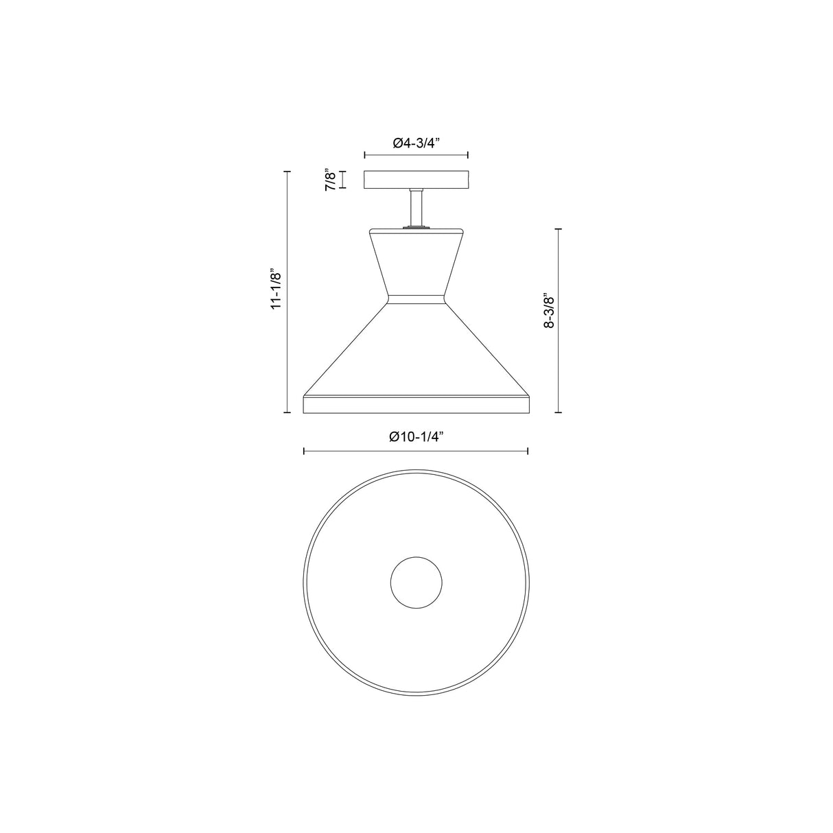 Alora Mood Betty 10-in Semi-Flush Mount