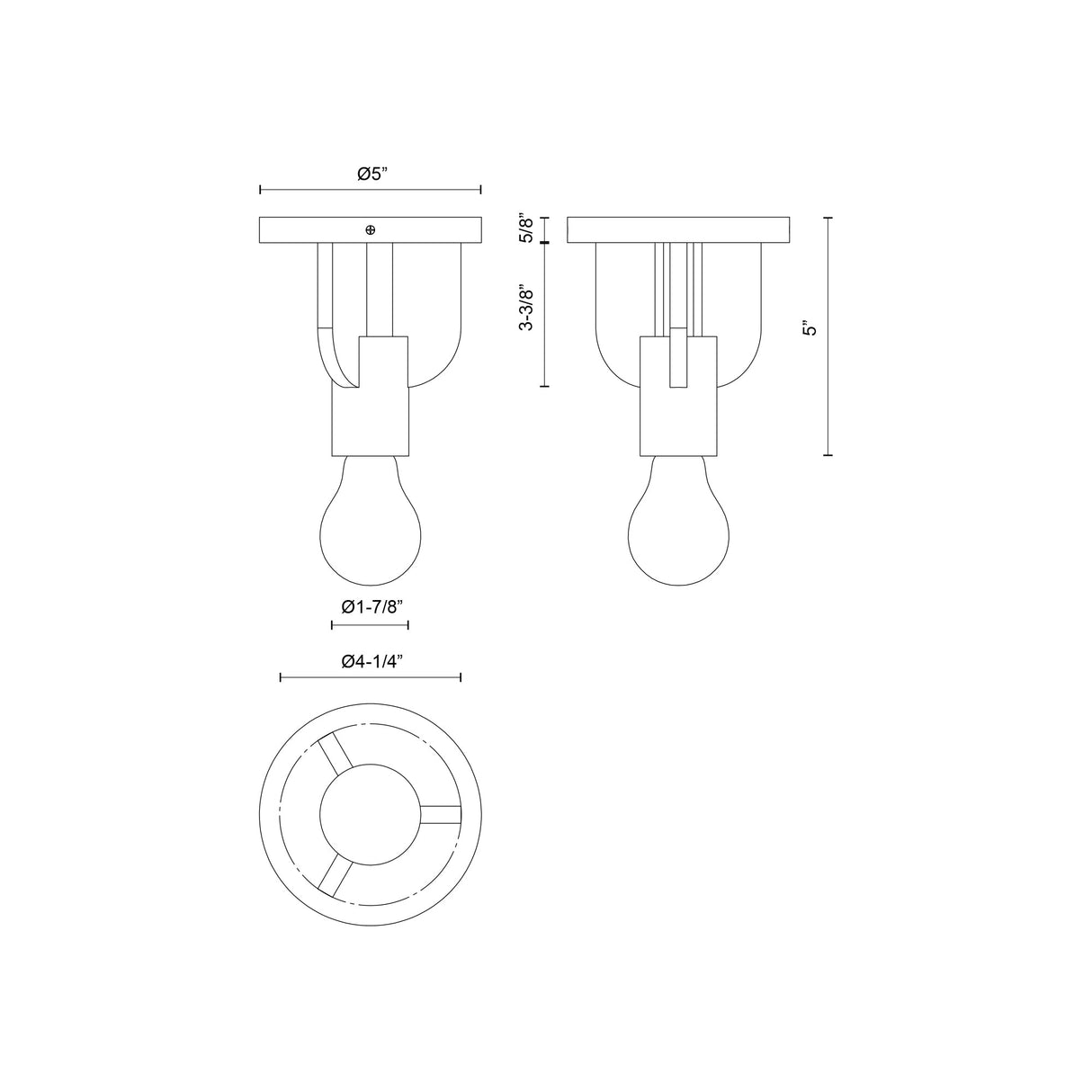 Alora Mood Claire 5-in Semi-Flush Mount