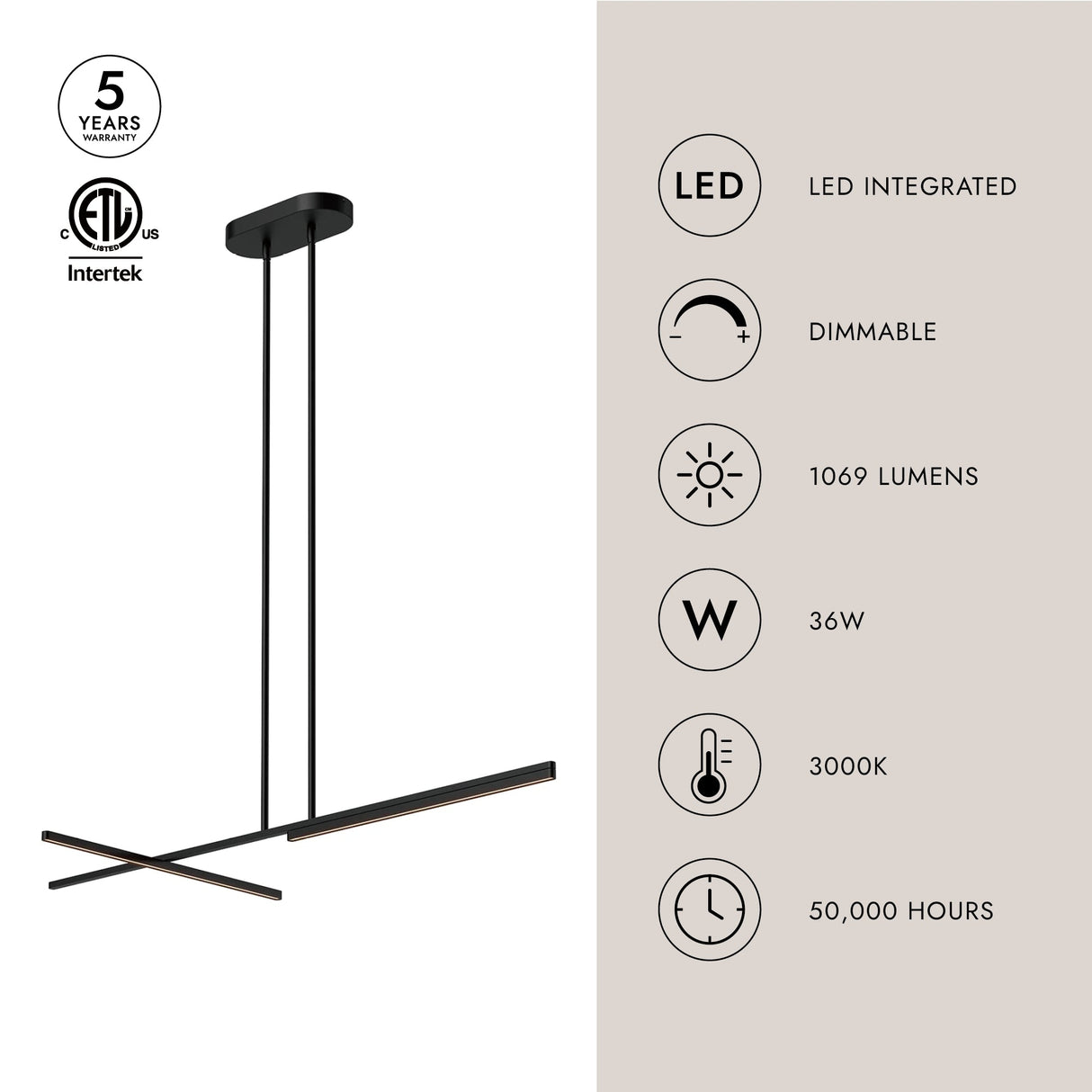 Kuzco Shift 48-in Linear Pendant