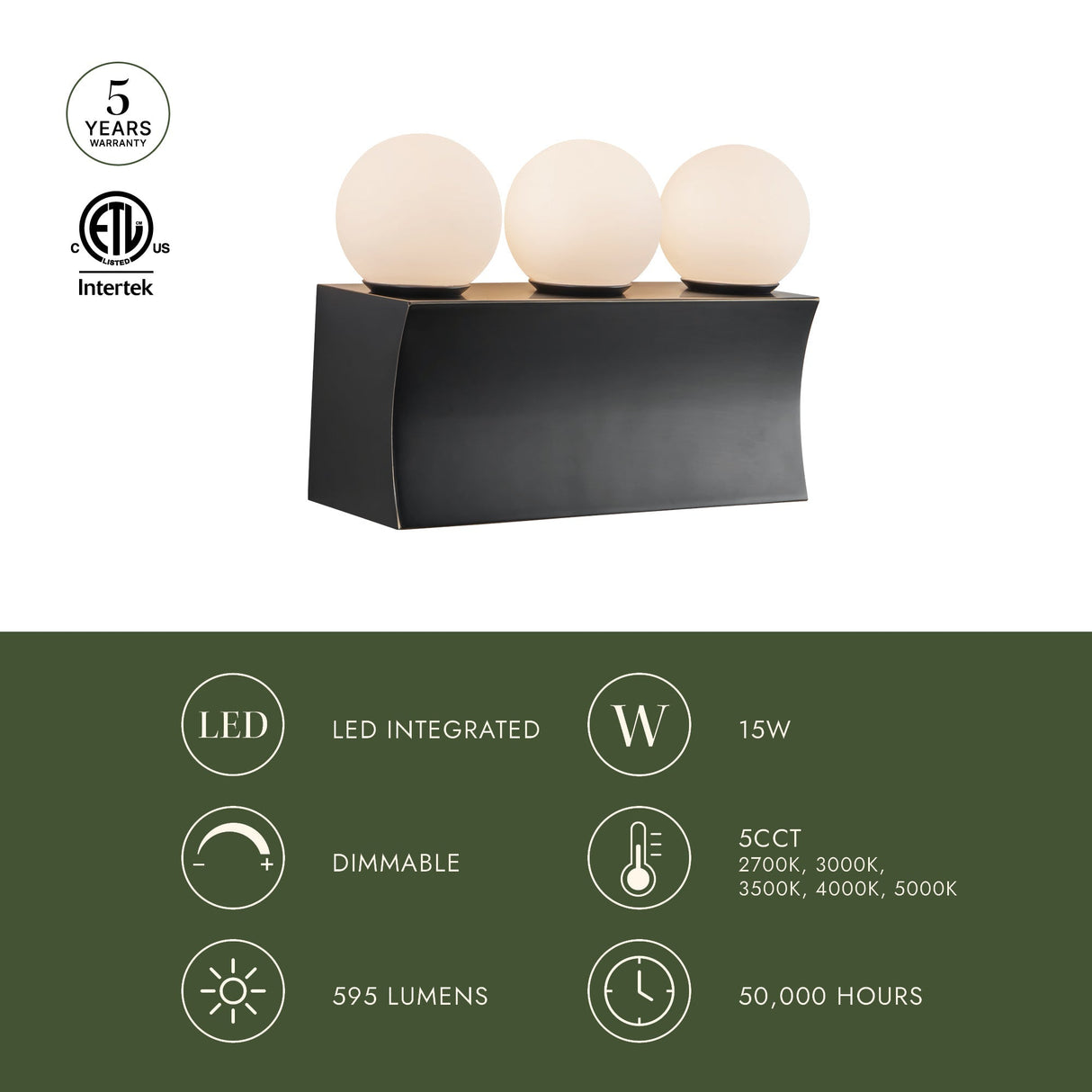 Alora Sinclair 12-in Wall/Vanity Light