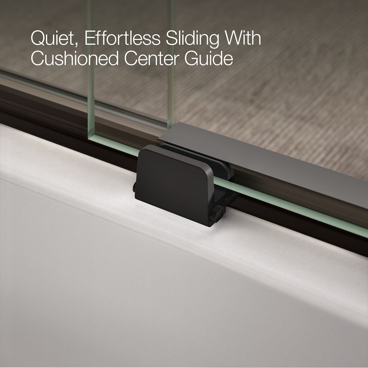 Levity® 56-5/8"-59-5/8" W x 59-3/4" H bypass bath door with 1/4"-thick Crystal Clear glass