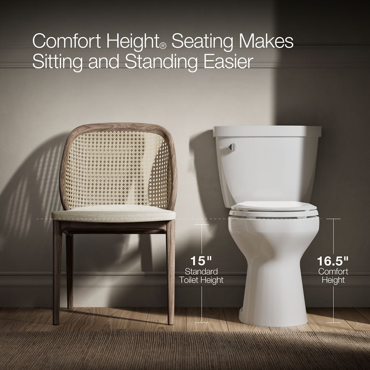 Cimarron® Two-piece elongated toilet, 1.28 gpf
