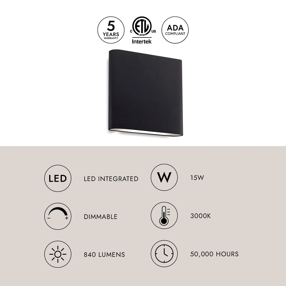 Kuzco Slate 6-in All-terior Up/Down Wall Light