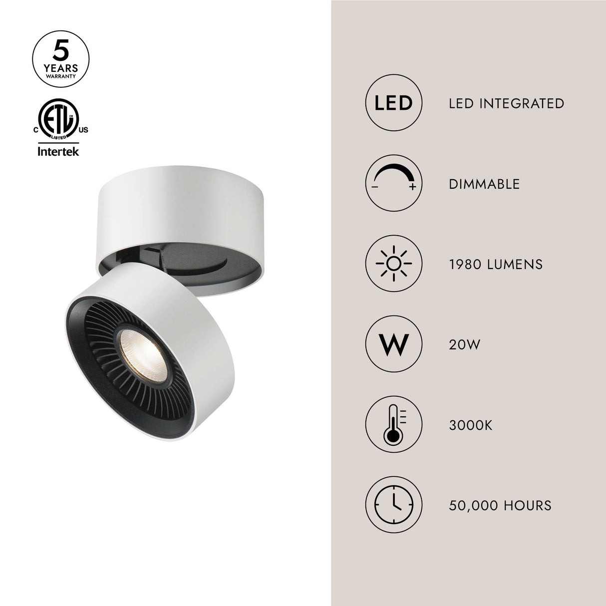 Kuzco Solo 5-in Flush Mount
