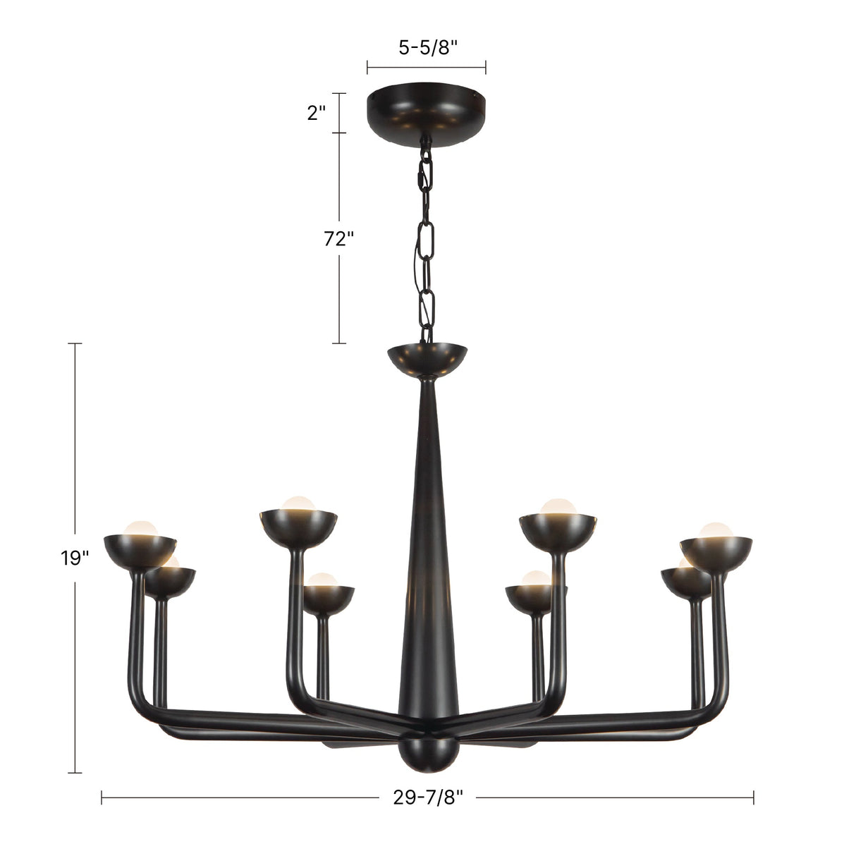 Alora Spade 30-in Chandelier