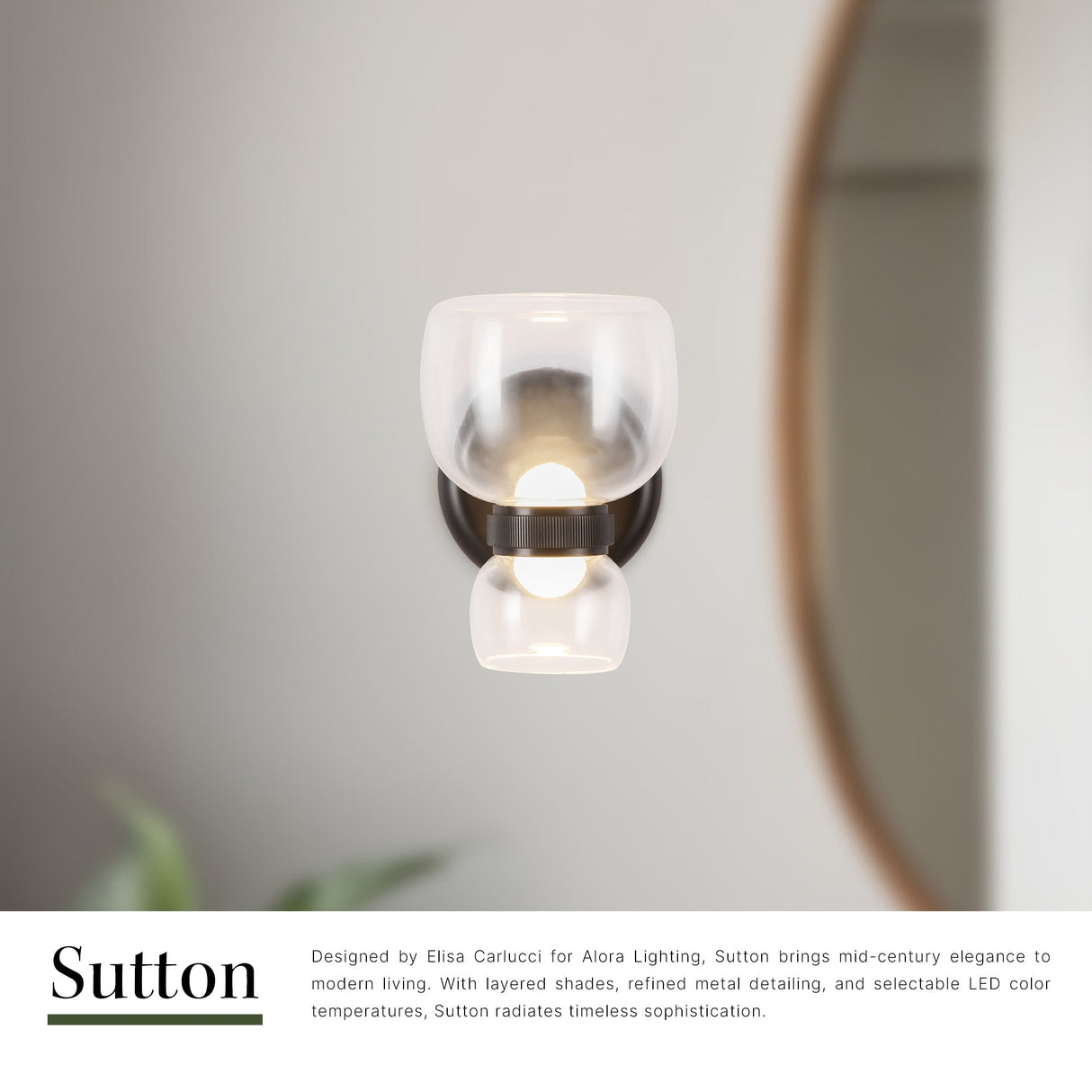 Alora Sutton 5-in Wall/Vanity Light