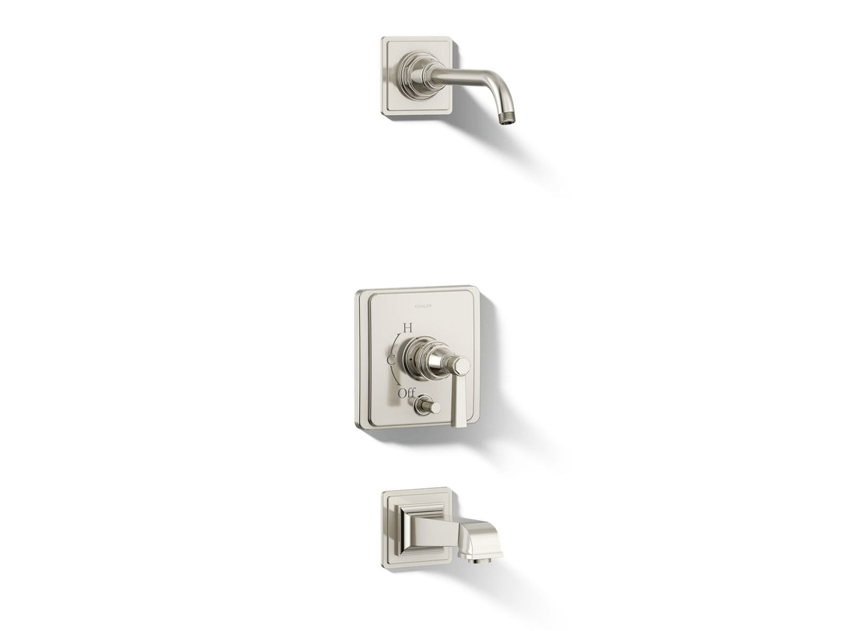 Pinstripe® Pure Rite-Temp® bath and shower trim kit with push-button diverter and lever handle, without showerhead