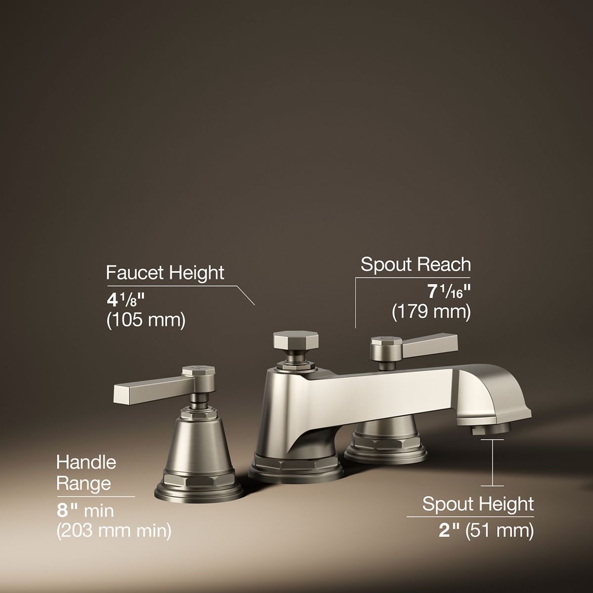 Pinstripe® Pure Deck-mount bath faucet trim
