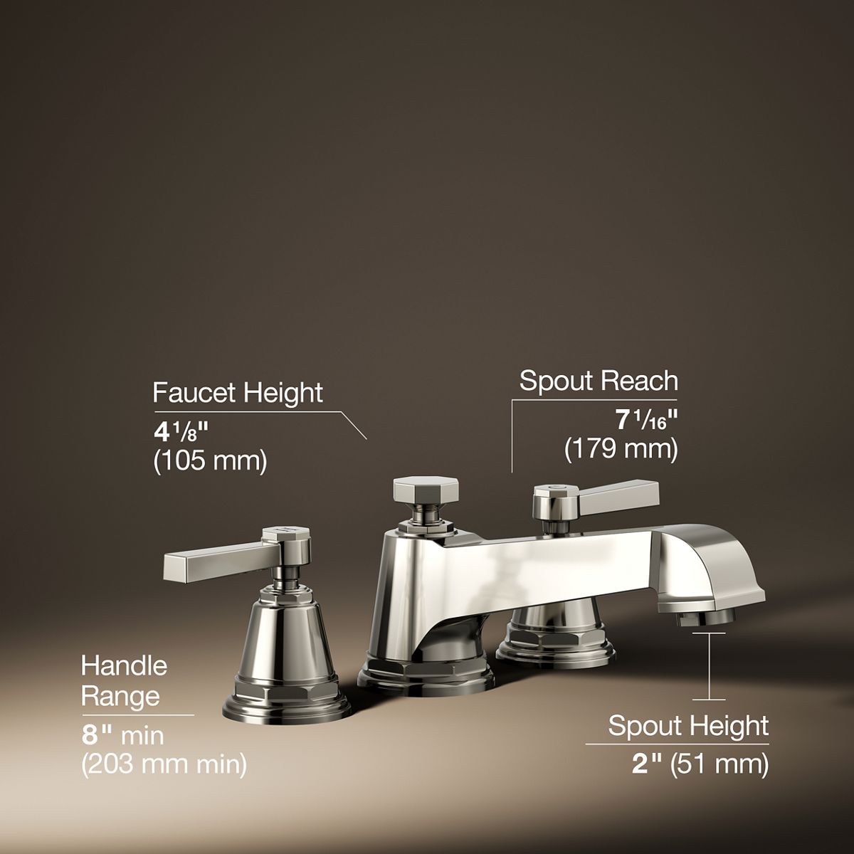 Pinstripe® Pure Deck-mount bath faucet trim