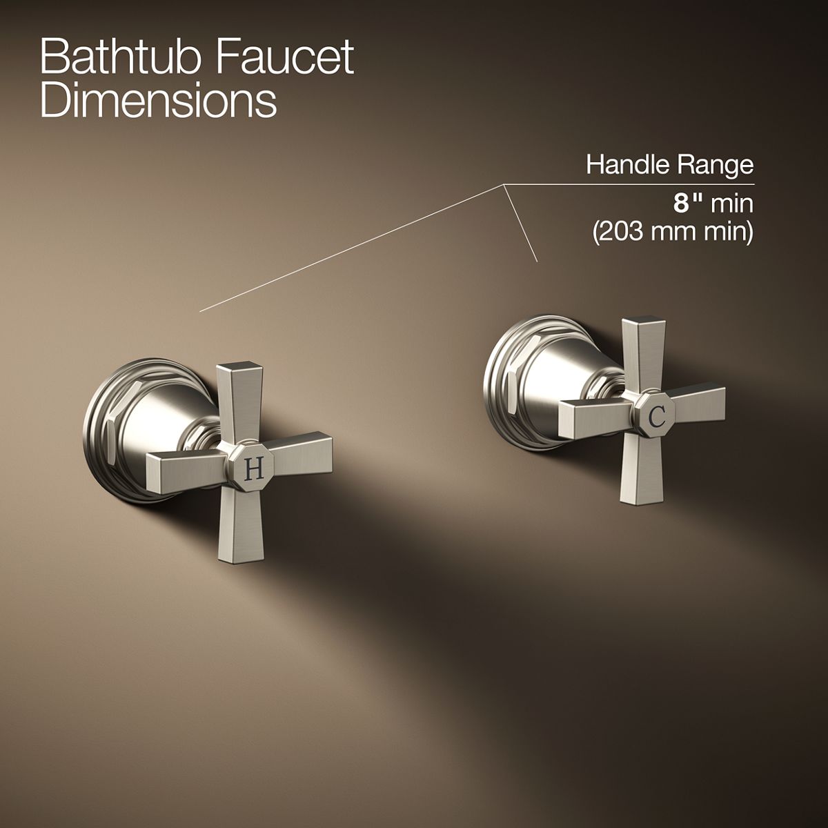 Pinstripe® Pure Deck-mount bath faucet handle trim with Cross design