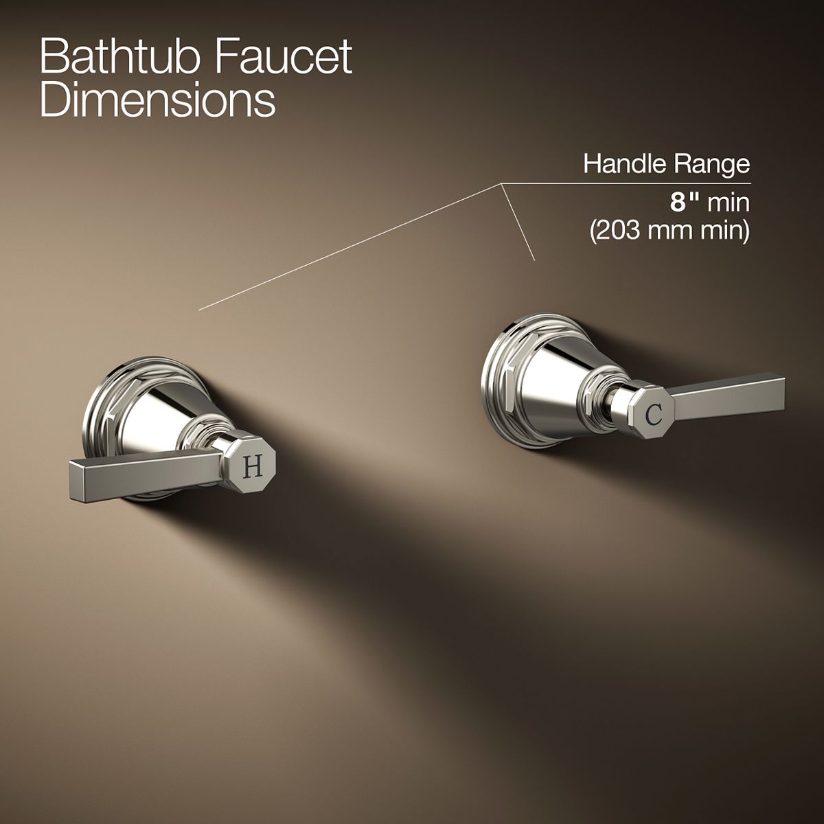 Pinstripe® Pure Deck-mount bath faucet handle trim with Lever design