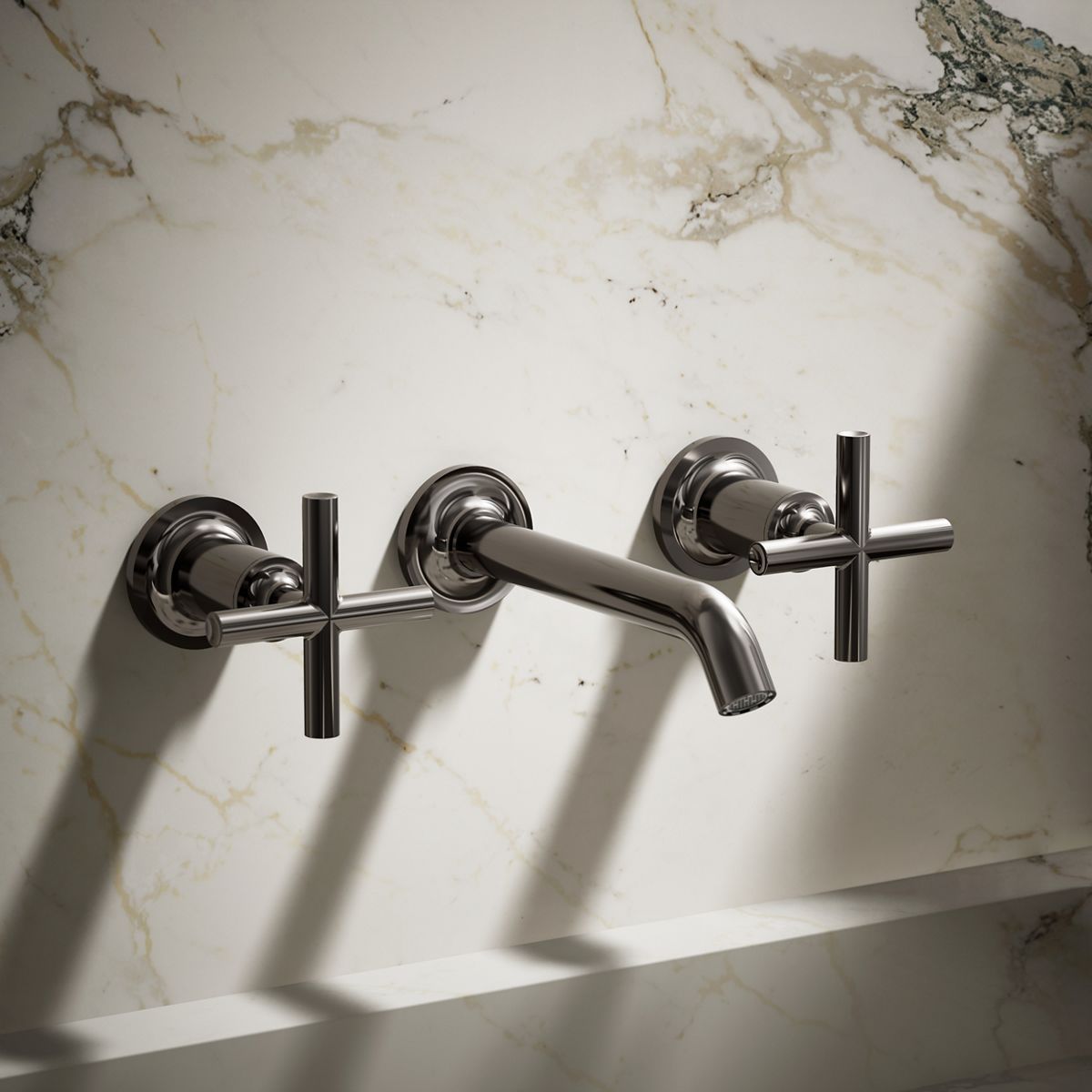Purist® Wall-mount bathroom sink faucet trim with Cross handles, 1.2 gpm