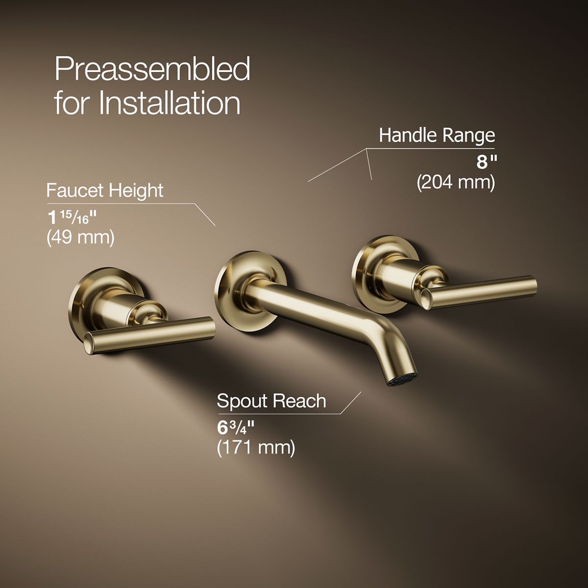 Purist® Wall-mount bathroom sink faucet trim with Lever handles, 1.2 gpm