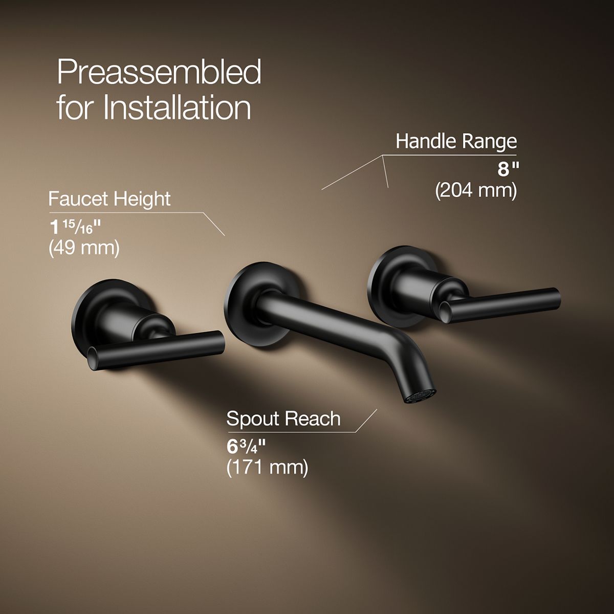 Purist® Wall-mount bathroom sink faucet trim with Lever handles, 1.2 gpm