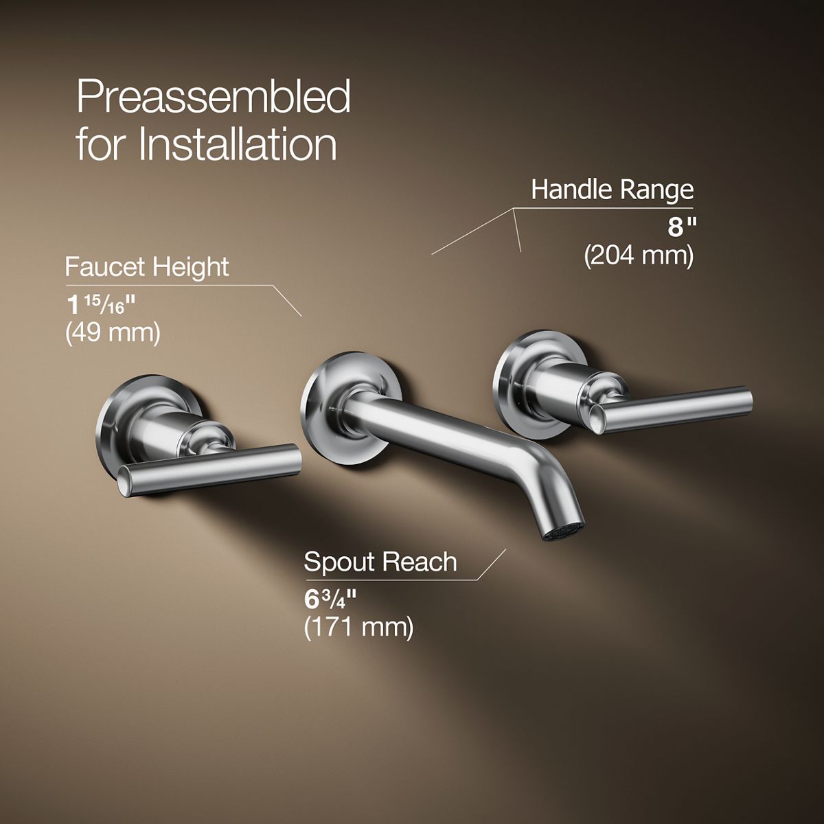 Purist® Wall-mount bathroom sink faucet trim with Lever handles, 1.2 gpm
