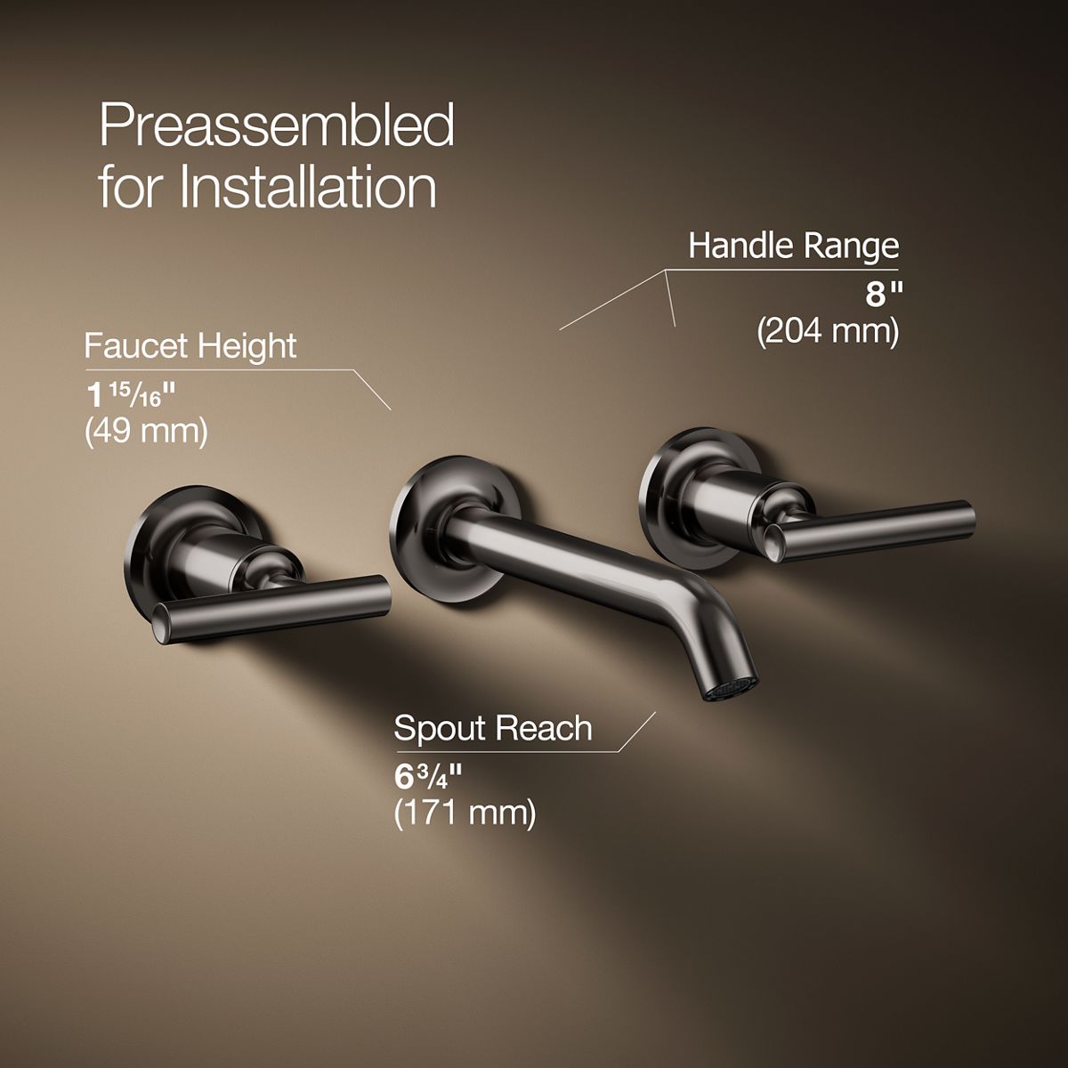 Purist® Wall-mount bathroom sink faucet trim with Lever handles, 1.2 gpm
