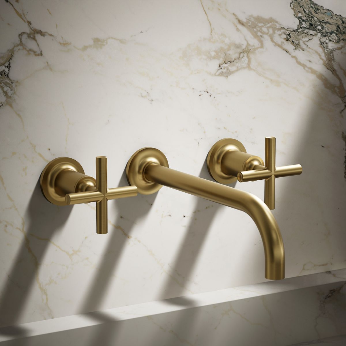 Purist® Wall-mount bathroom sink faucet trim with Cross handles, 1.2 gpm
