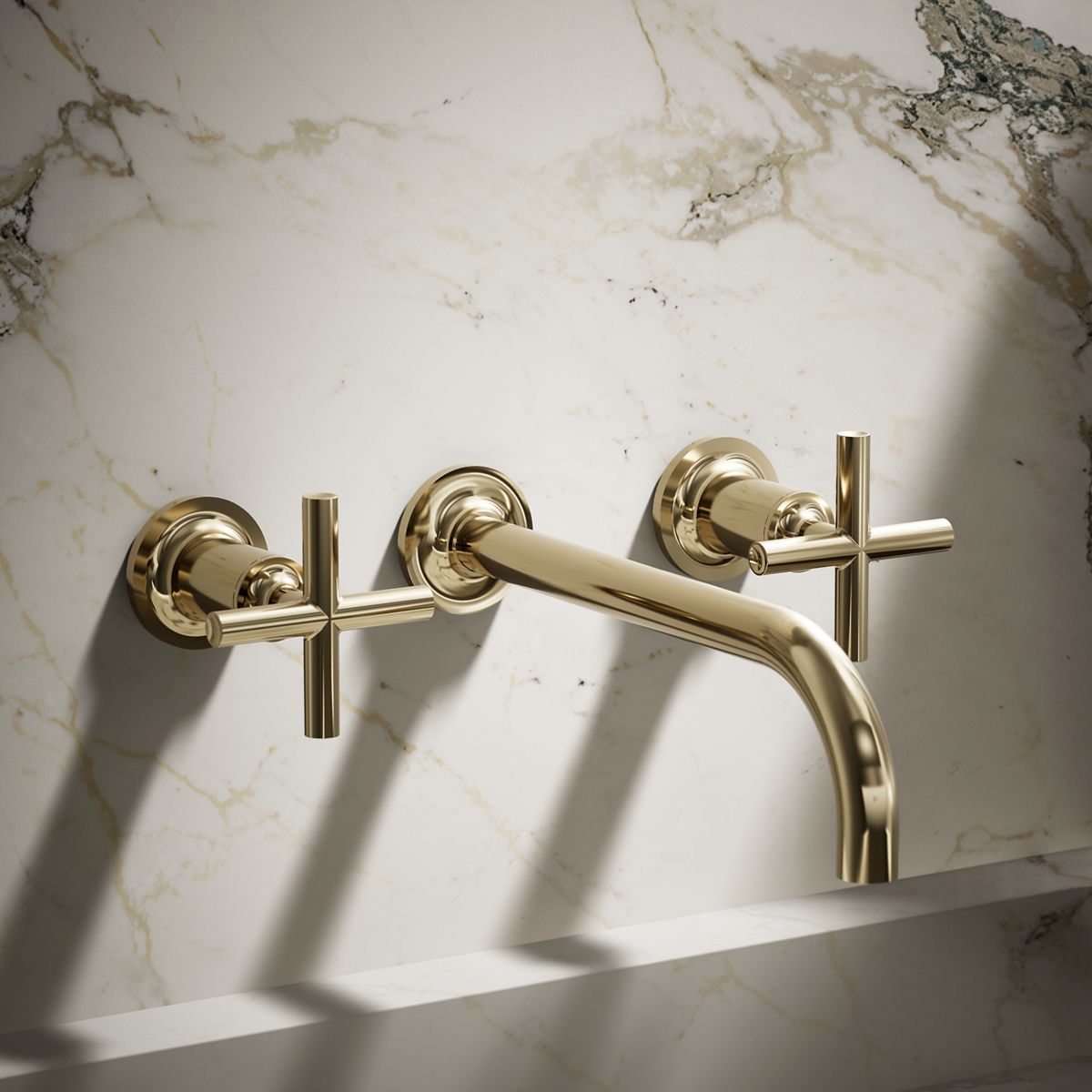 Purist® Wall-mount bathroom sink faucet trim with Cross handles, 1.2 gpm