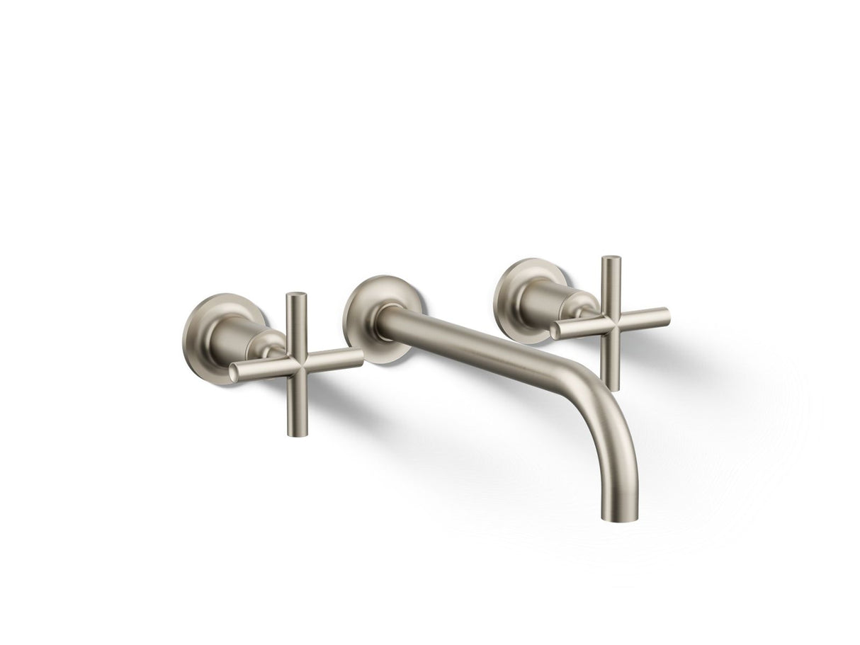 Purist® Wall-mount bathroom sink faucet trim with Cross handles, 1.2 gpm