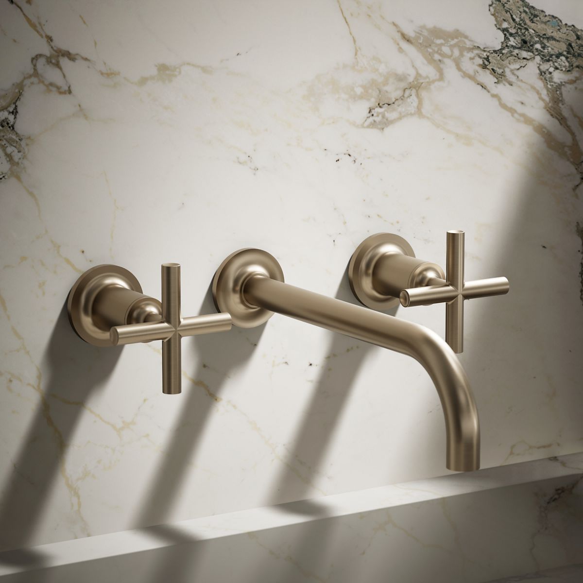 Purist® Wall-mount bathroom sink faucet trim with Cross handles, 1.2 gpm