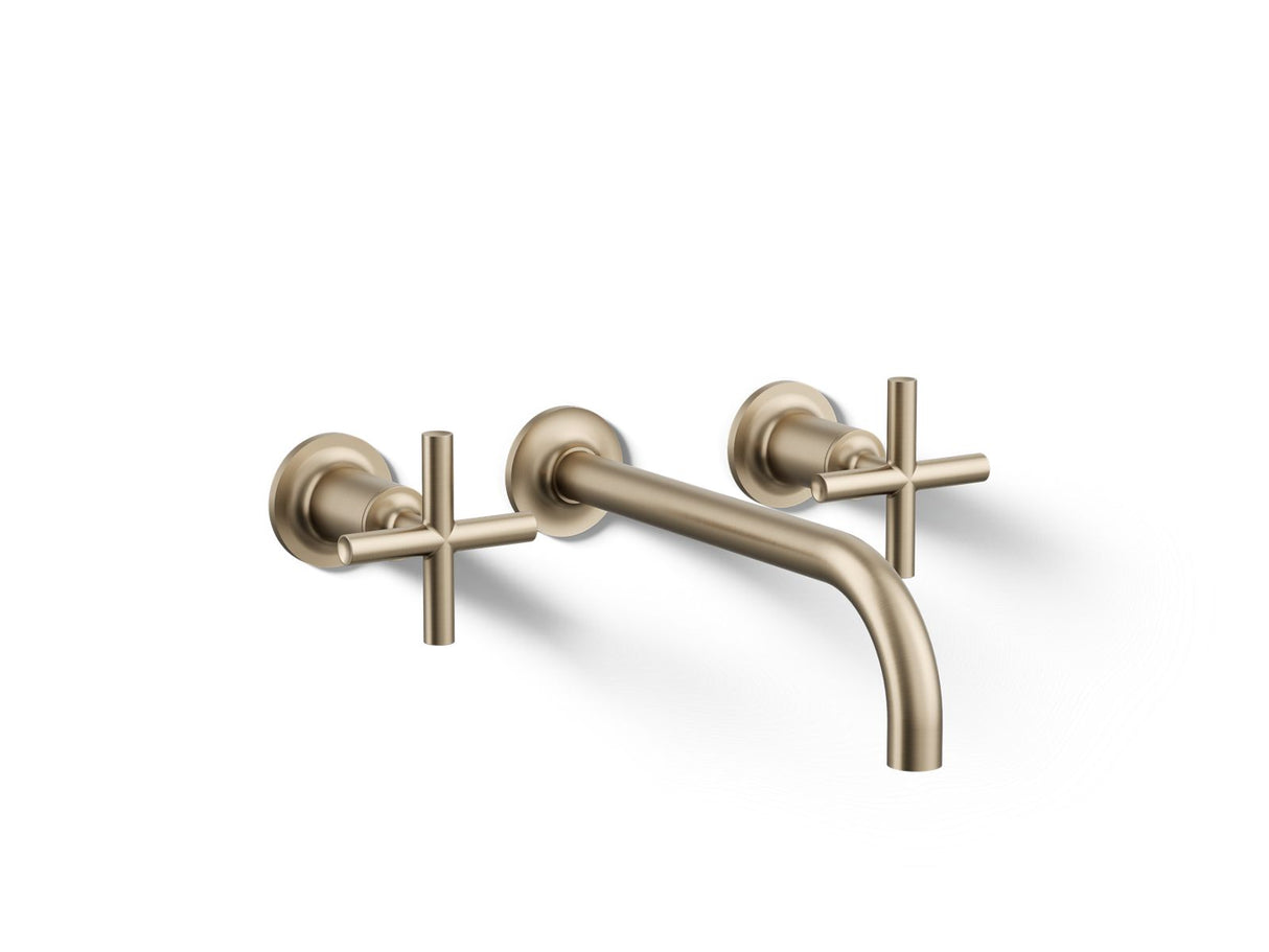 Purist® Wall-mount bathroom sink faucet trim with Cross handles, 1.2 gpm