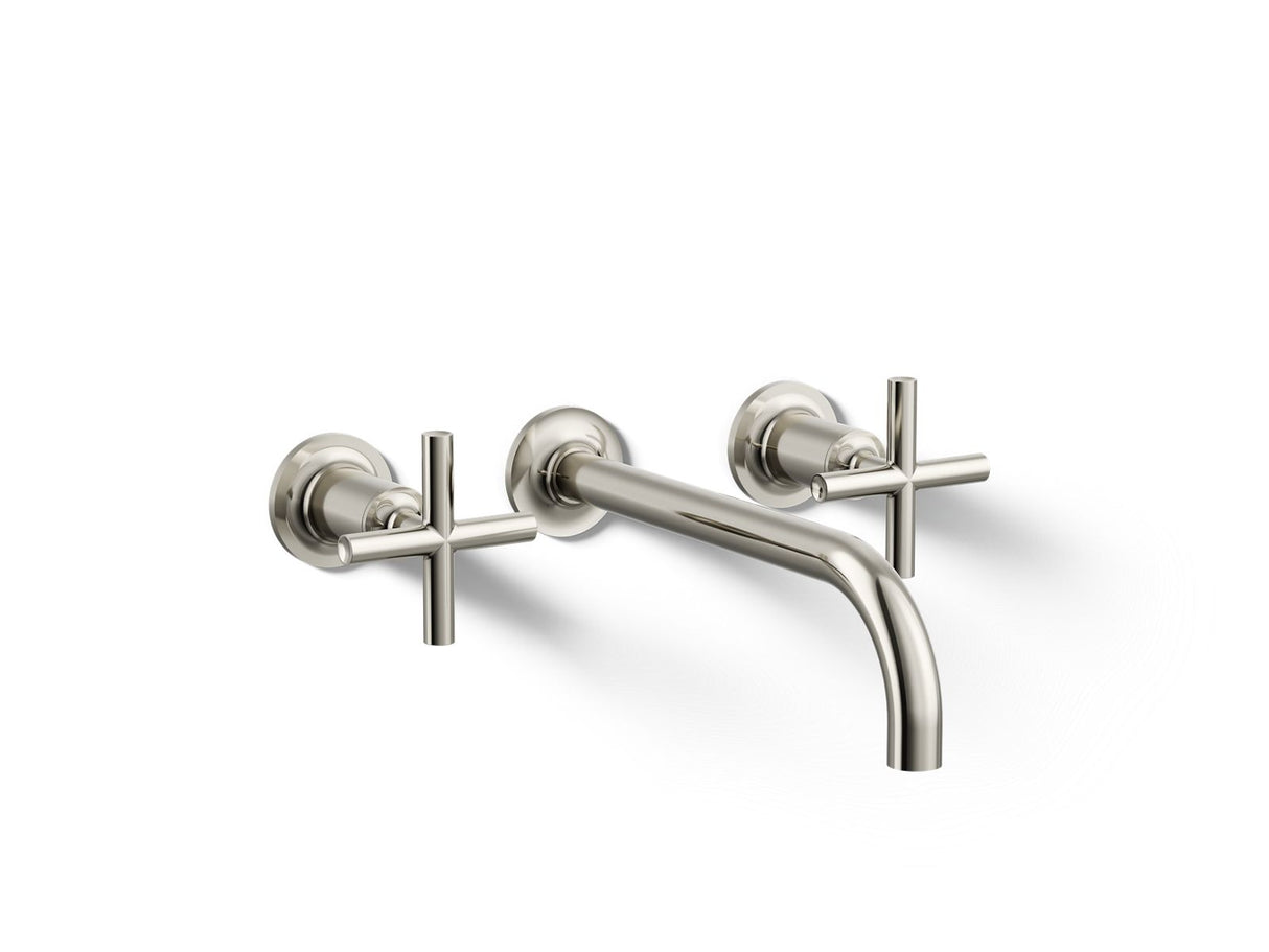Purist® Wall-mount bathroom sink faucet trim with Cross handles, 1.2 gpm