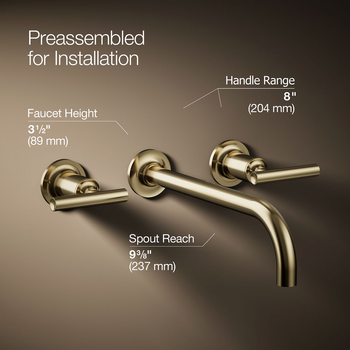 Purist® Wall-mount bathroom sink faucet trim with Lever handles, 1.2 gpm