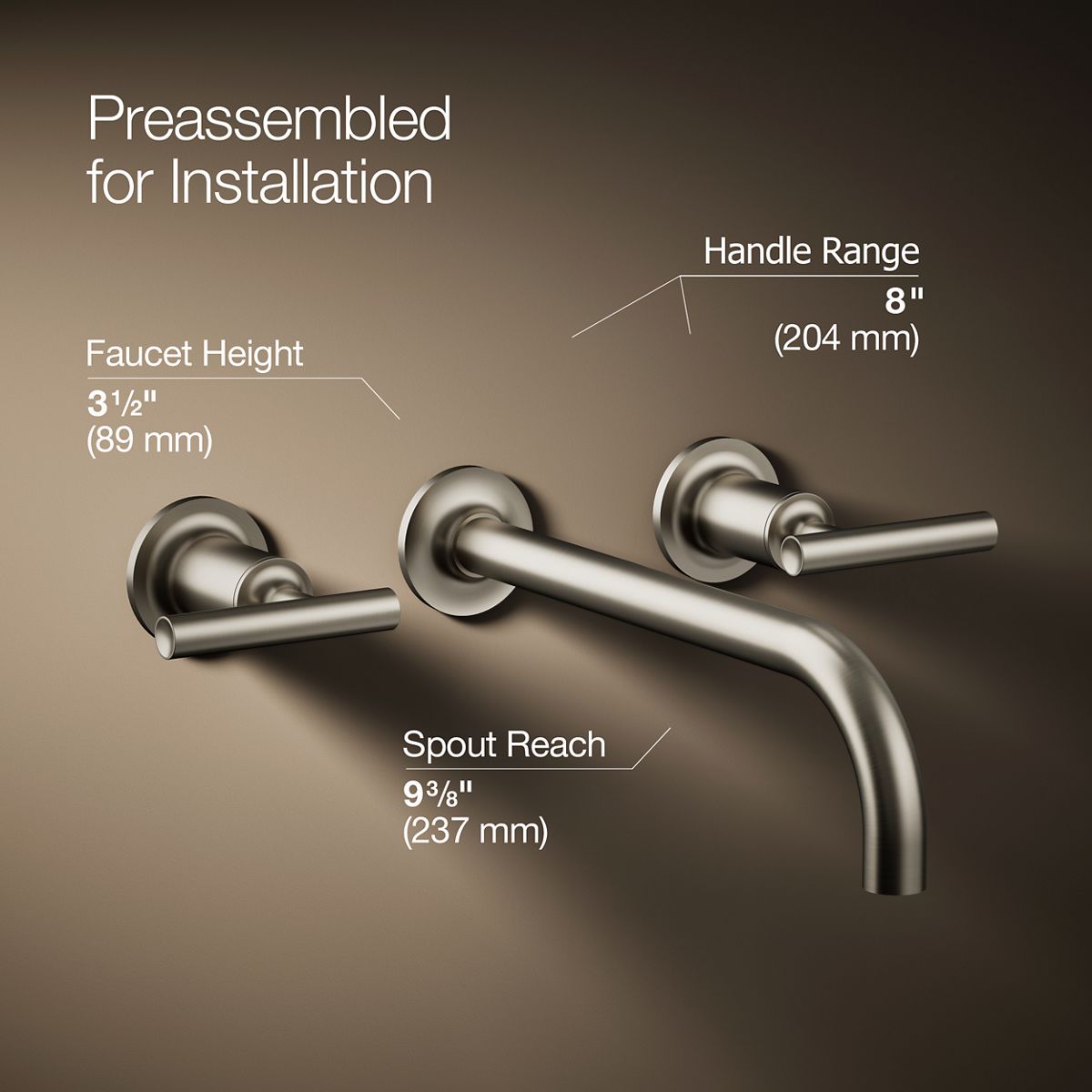 Purist® Wall-mount bathroom sink faucet trim with Lever handles, 1.2 gpm