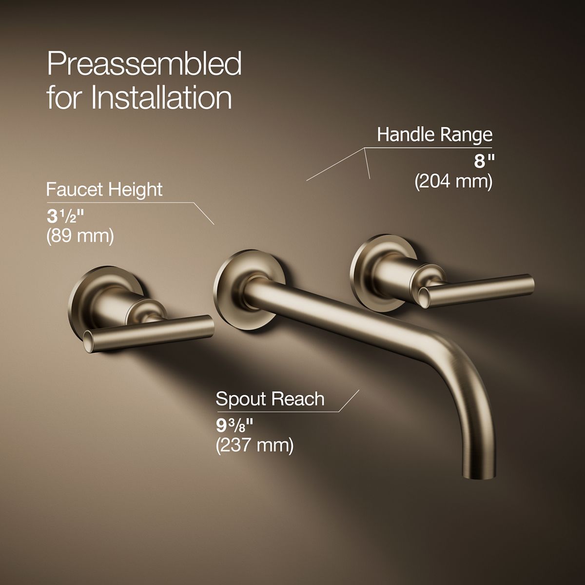 Purist® Wall-mount bathroom sink faucet trim with Lever handles, 1.2 gpm