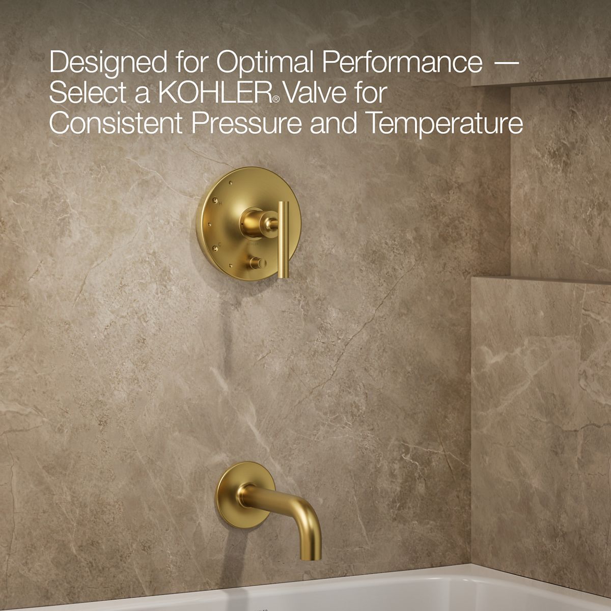 Purist® Rite-Temp® bath and shower trim kit with push-button diverter and lever handle, without showerhead