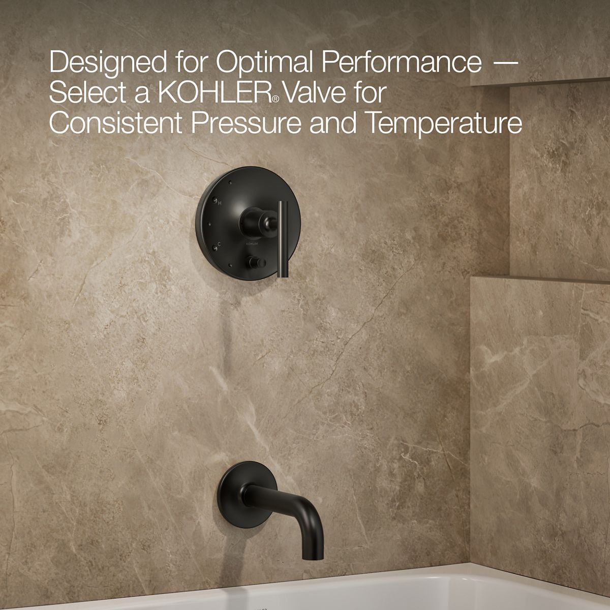 Purist® Rite-Temp® bath and shower trim kit with push-button diverter and lever handle, without showerhead