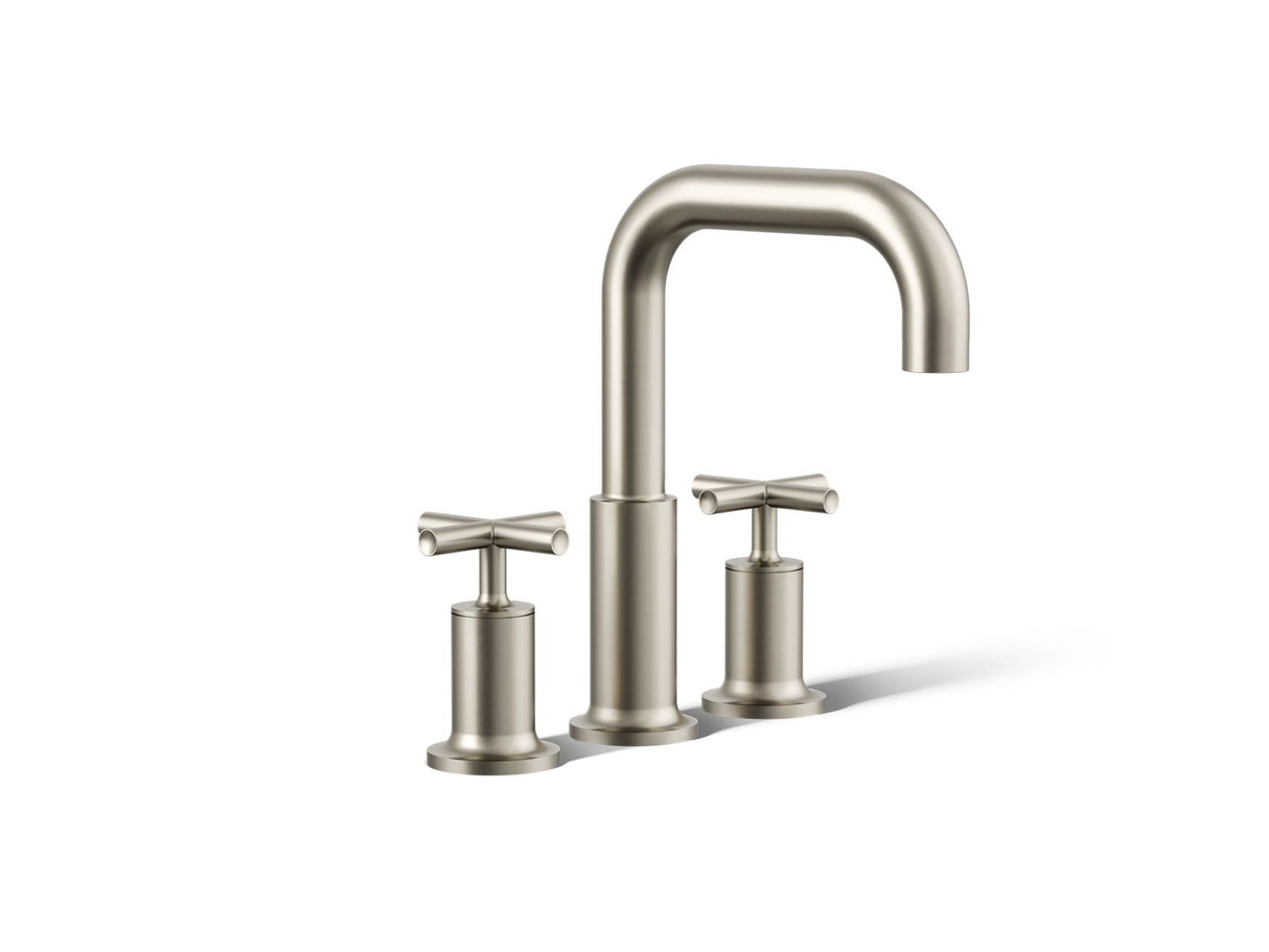 Purist® Deck-mount bath faucet trim with Cross handles