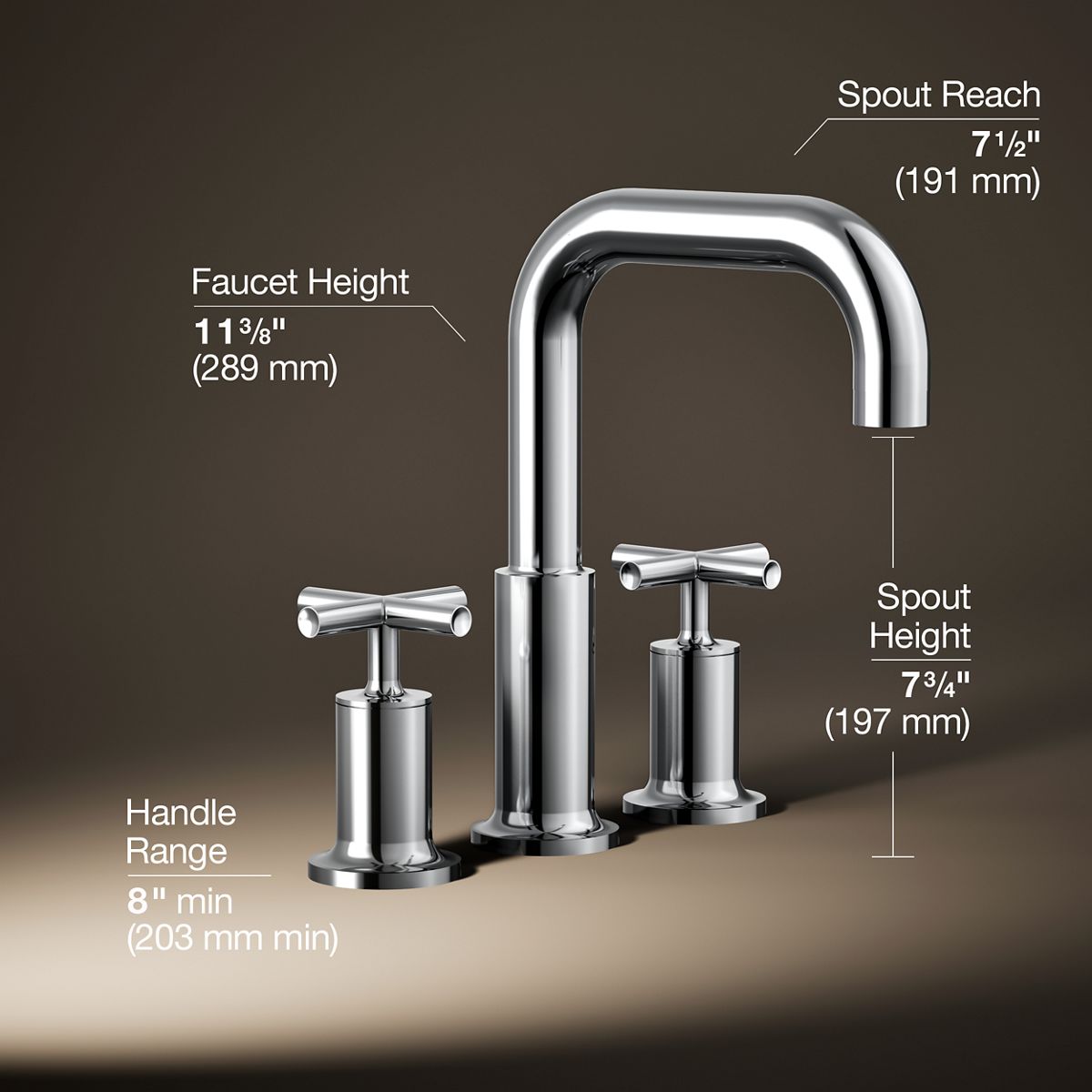 Purist® Deck-mount bath faucet trim with Cross handles