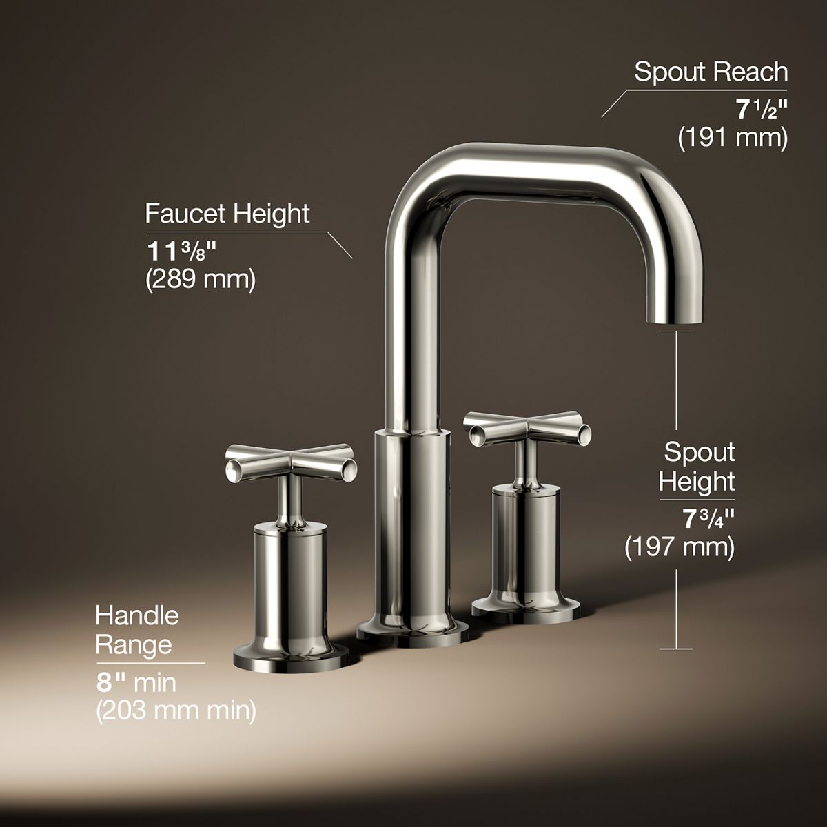 Purist® Deck-mount bath faucet trim with Cross handles
