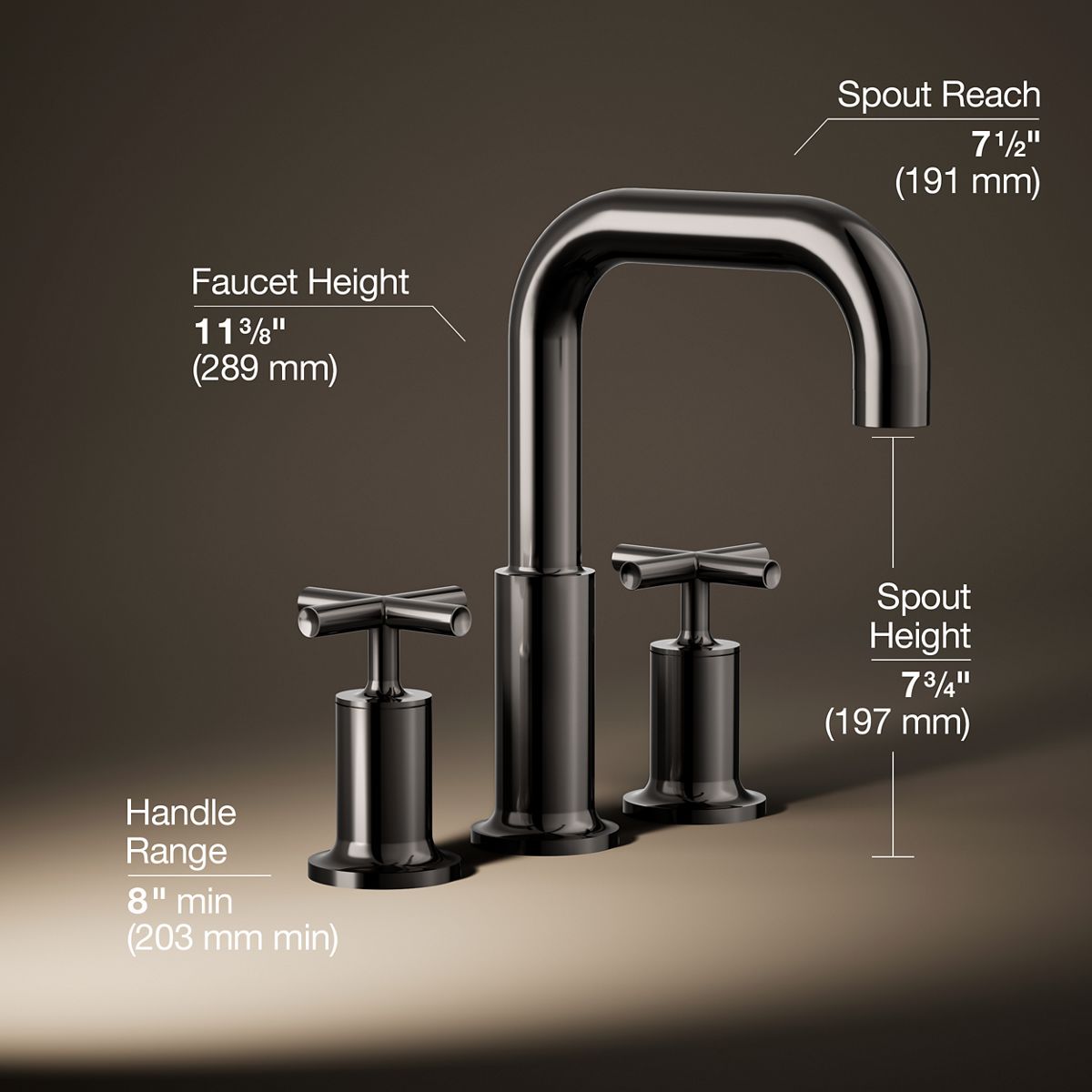 Purist® Deck-mount bath faucet trim with Cross handles