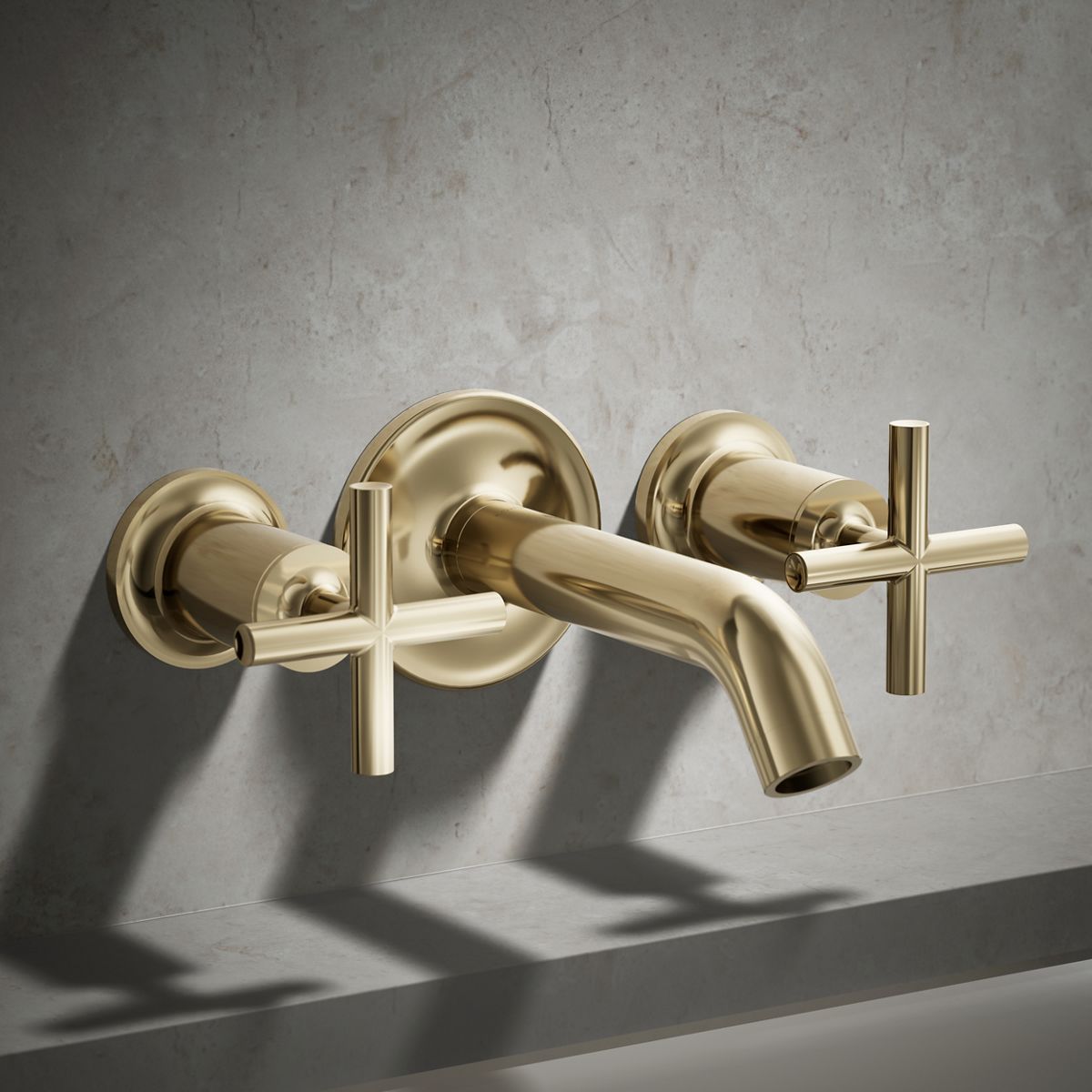 Purist® Deck- or wall-mount bath faucet handle trim with cross design
