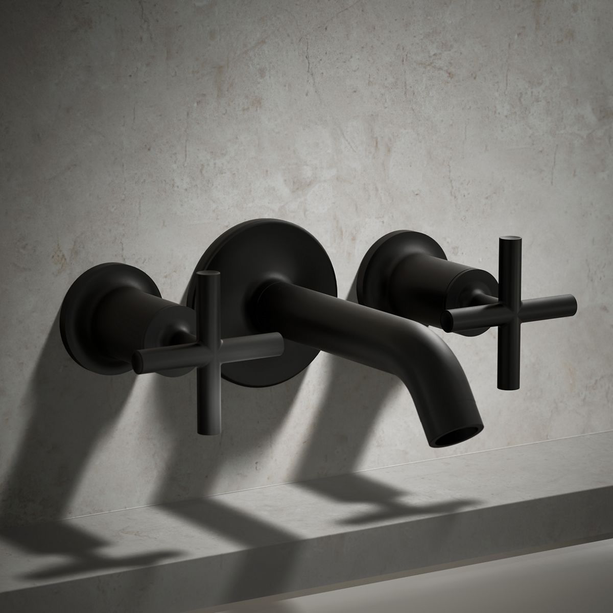 Purist® Deck- or wall-mount bath faucet handle trim with cross design