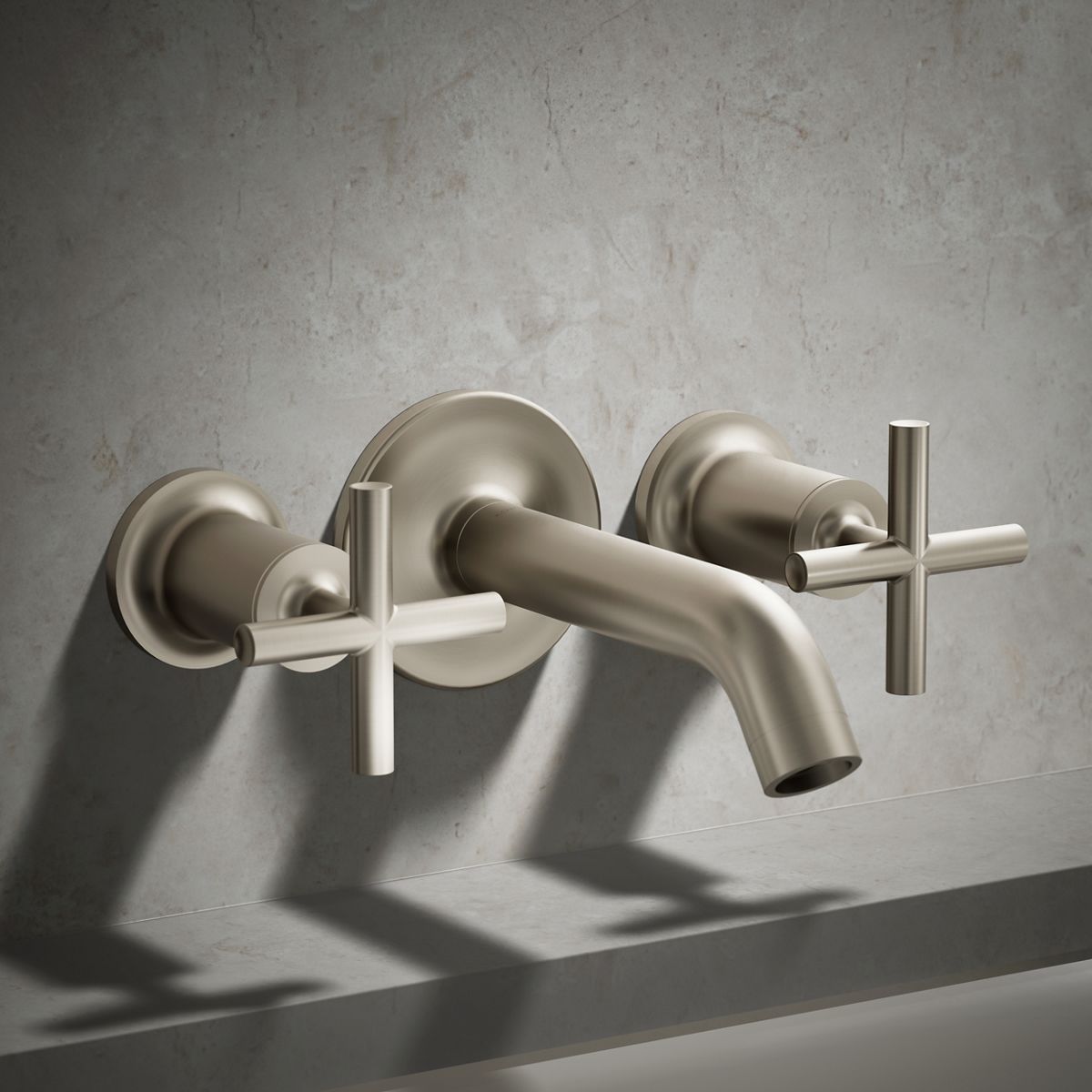 Purist® Deck- or wall-mount bath faucet handle trim with cross design