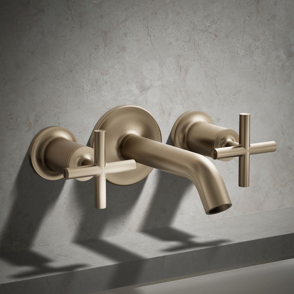 Purist® Deck- or wall-mount bath faucet handle trim with cross design