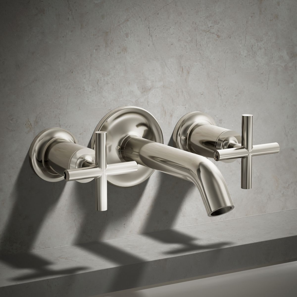 Purist® Deck- or wall-mount bath faucet handle trim with cross design